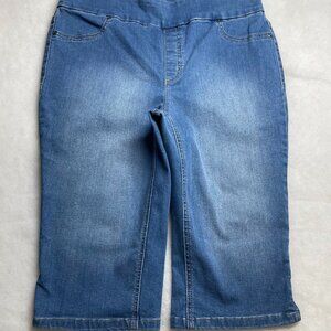 Chico's Womens Perfect Stretch Soft Jegging Pedal Pusher Capri Jeans Sz 1.5 US M